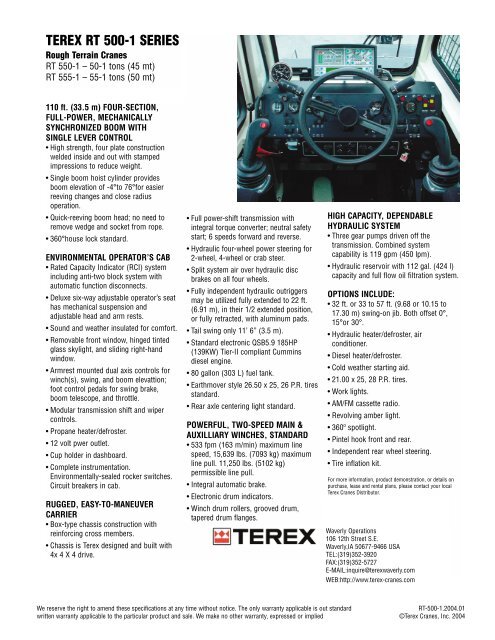 Terex 30 Ton Crane Load Chart