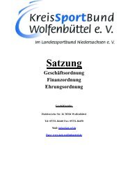 Kreissportbund Wolfenbüttel e.V. - Satzung