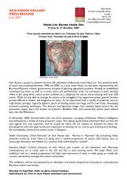 ASIA HOUSE GALLERY PRESS RELEASE June 2007 Htein Lin ...