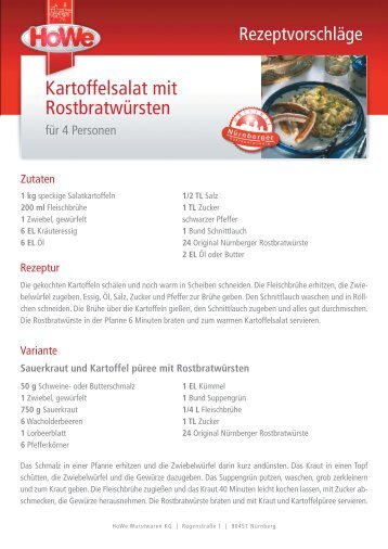 Rezept als PDF-Download - HoWe Wurstwaren KG