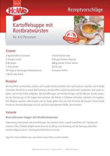 Rezept als PDF-Download - HoWe Wurstwaren KG