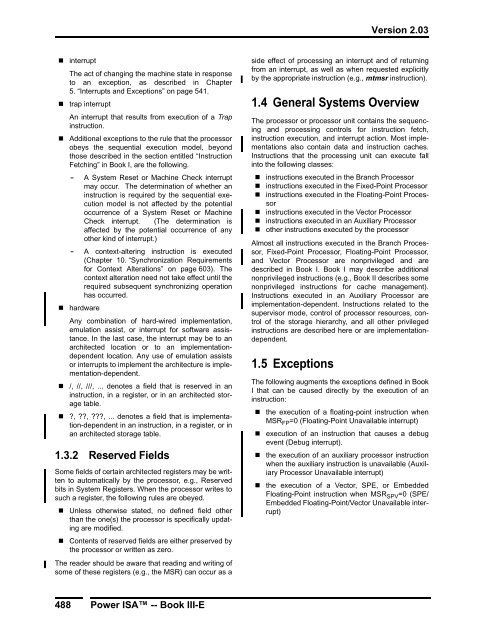 Power ISA™ Version 2.03 - Power.org