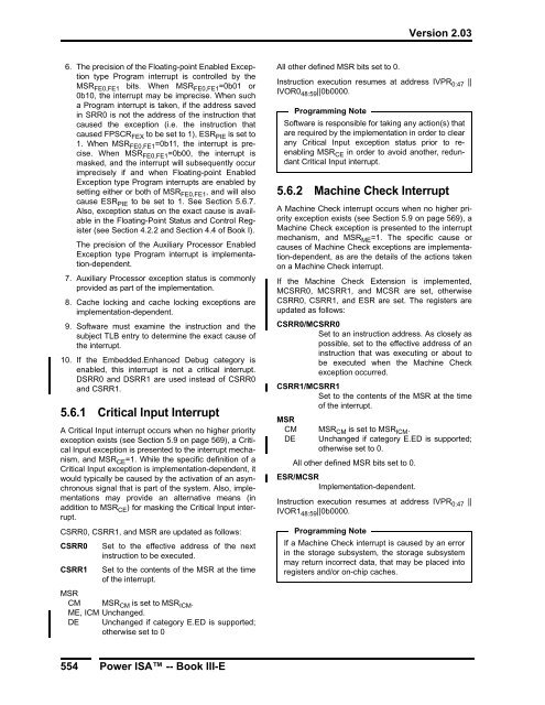 Power ISA™ Version 2.03 - Power.org