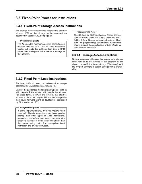 Power ISA™ Version 2.03 - Power.org