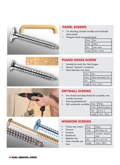 GLUES ABRASIVES SCREWS - Wurth