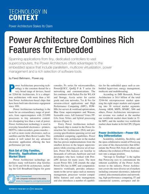 Power Architecture Combines Rich Features for ... - Power.org