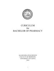 CURRICULUM for BACHELOR OF PHARMACY