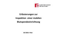 Bericht Ã¼ber die Inspektion einer mobilen Blutspendeeinrichtung