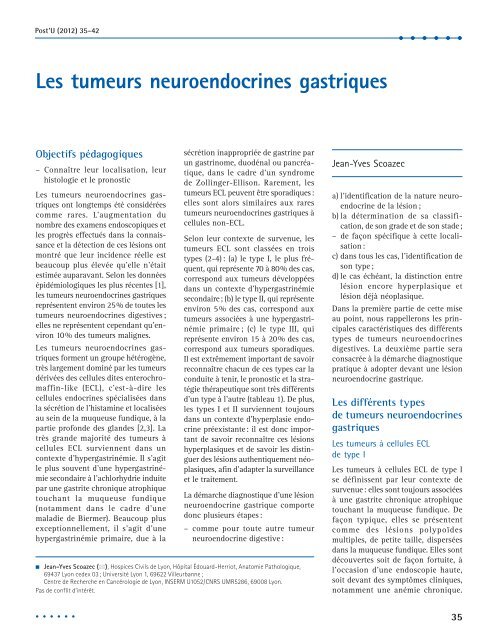 Les tumeurs neuroendocrines gastriques