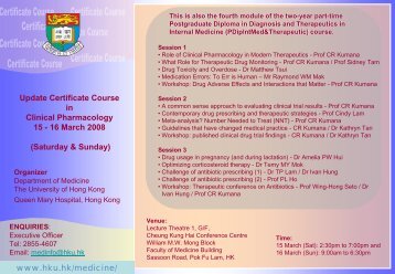 CERTIFICATE COURSE FEE - Department of Medicine, HKU & QMH