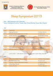 Sleep Symposium 2013 - Department of Medicine, HKU & QMH