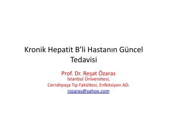 Kronik Hepatit B'li HastanÄ±n GÃ¼ncel Tedavisi - VHSD