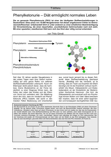 Phenylketonurie â DiÃ¤t ermÃ¶glicht normales Leben - APD