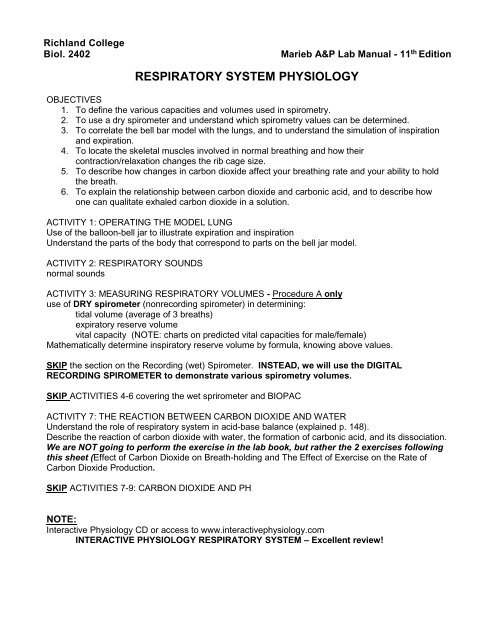 RESPIRATORY SYSTEM PHYSIOLOGY