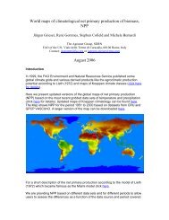 World maps of climatological net primary production of biomass ...