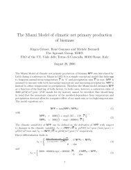 The Miami Model of climatic net primary production of biomass