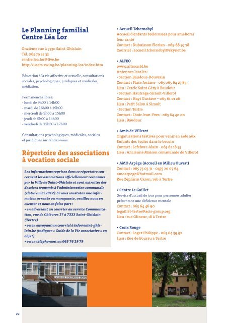 "Guide de la Vie associative" 2012-2013 - Saint-Ghislain