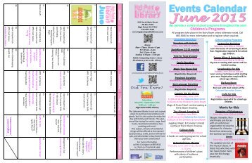 Download a printable events calendar - High Point Public Library