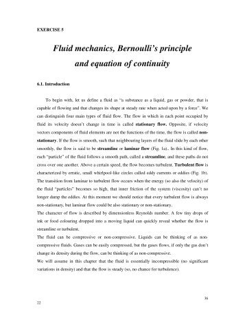 Fluid mechanics, Bernoulli's principle and equation of continuity