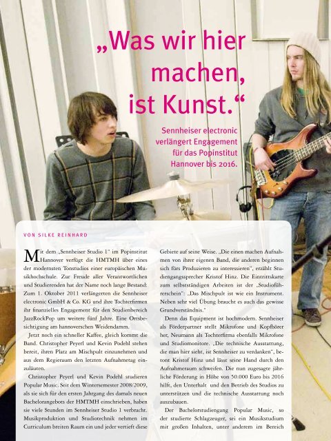 Pioniergeist - Hochschule für Musik, Theater und Medien Hannover