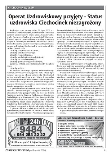 Operat uzdrowiskowy przyjÄty - Ciechocinek