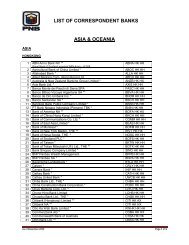 list of correspondent banks asia &  oceania - Philippine National Bank