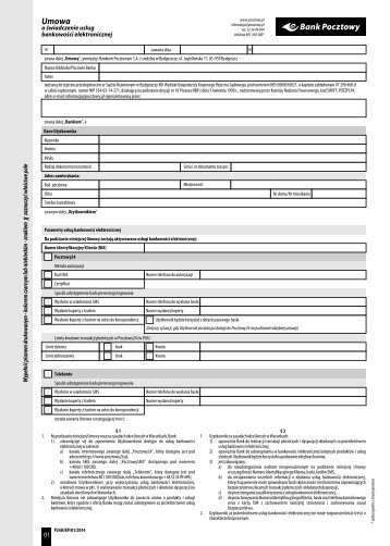 Umowa o Pocztowy24 - Bank Pocztowy