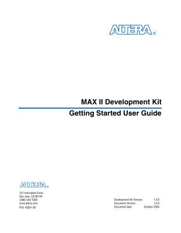 MAX II Development Kit Getting Started User Guide