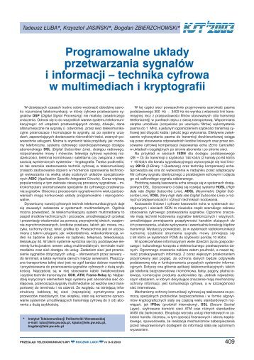 Programowalne ukÅady przetwarzania sygnaÅÃ³w i informacji ...