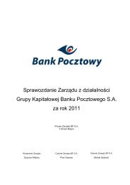 Sprawozdanie ZarzÄdu Banku Pocztowego z ... - Bank Pocztowy
