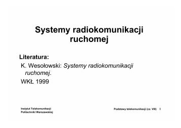 Systemy radiokomunikacji ruchomej - cygnus