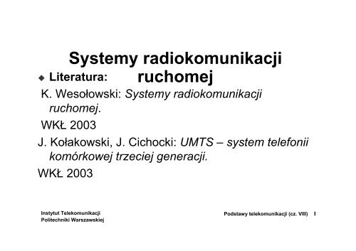 Systemy radiokomunikacji ruchomej