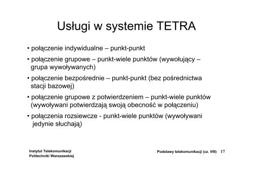 Systemy radiokomunikacji ruchomej