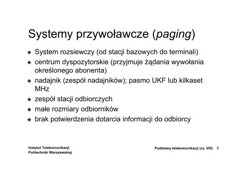 Systemy radiokomunikacji ruchomej