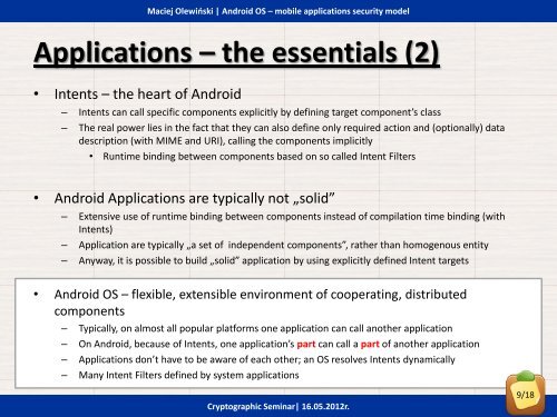 Mobile applications security â Android OS (case study) - cygnus