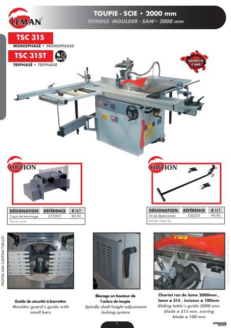 TSC 315 TSC 315T - Outils-Machines-Haumesser