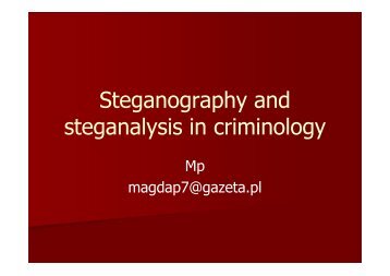 Steganography and steganalysis in cryminology [tryb ... - cygnus