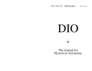 DIO 1.2 - DIO, The International Journal of Scientific History