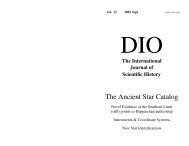 The Ancient Star Catalog - DIO, The International Journal of ...