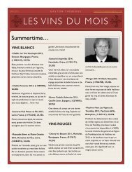 LES VINS DU MOIS