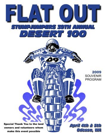 2009 Desert 100 Program - Stumpjumpers Motorcycle Club