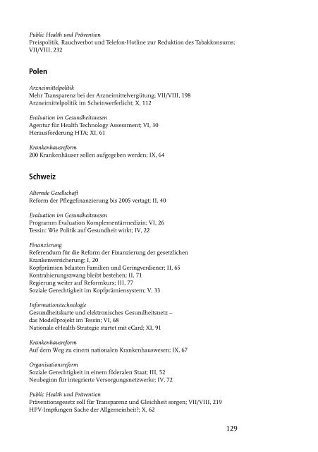 Gesundheitspolitik in Industrieländern 11 - Health Policy Monitor