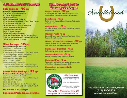 Most Popular Food &amp; Beverage Packages All Inclusive Golf Packages