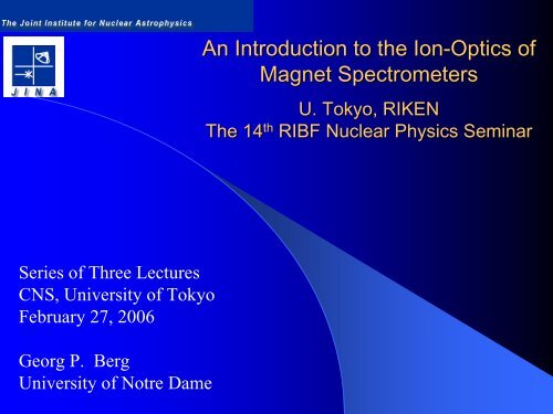 An Introduction to the Ion-Optics of Magnet Spectrometers