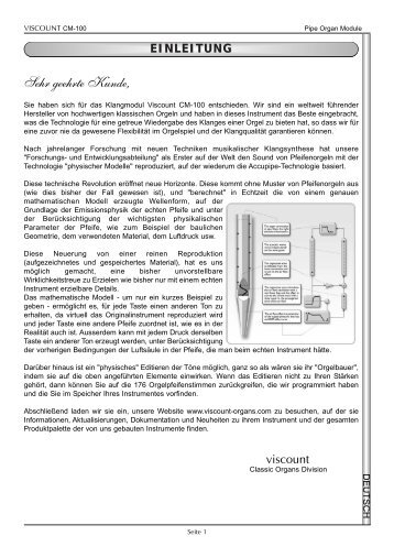 Handbuch CM-100 in PDF - Orgelhaus Berlin