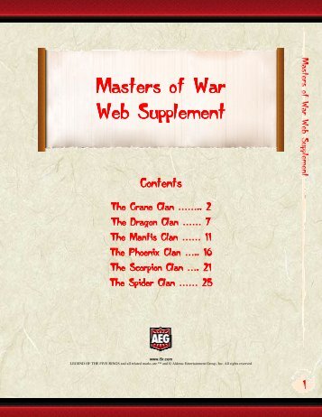 Masters of War Masters of War Web Supplement - Kaze no Shiro