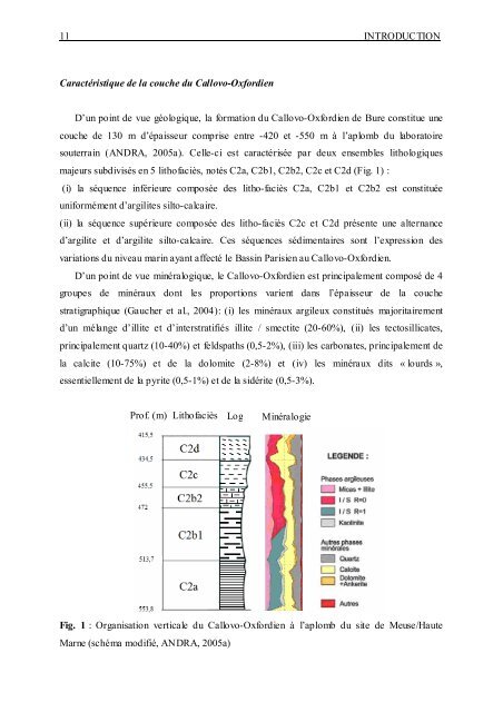 Minéralogie, porosité et diffusion des solutés dans l'argilite du ...