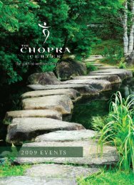 We offer an integrative healing approach - The Chopra Center