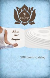2011 Events Catalog - The Chopra Center