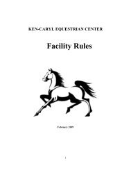 Equestrian Center Facility Rules - Ken-Caryl Ranch